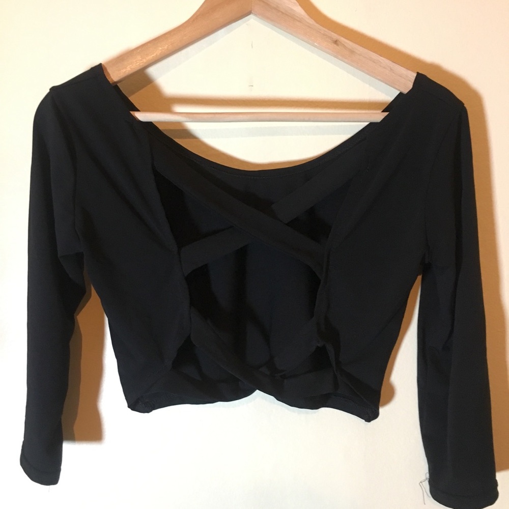 Lattice back crop top